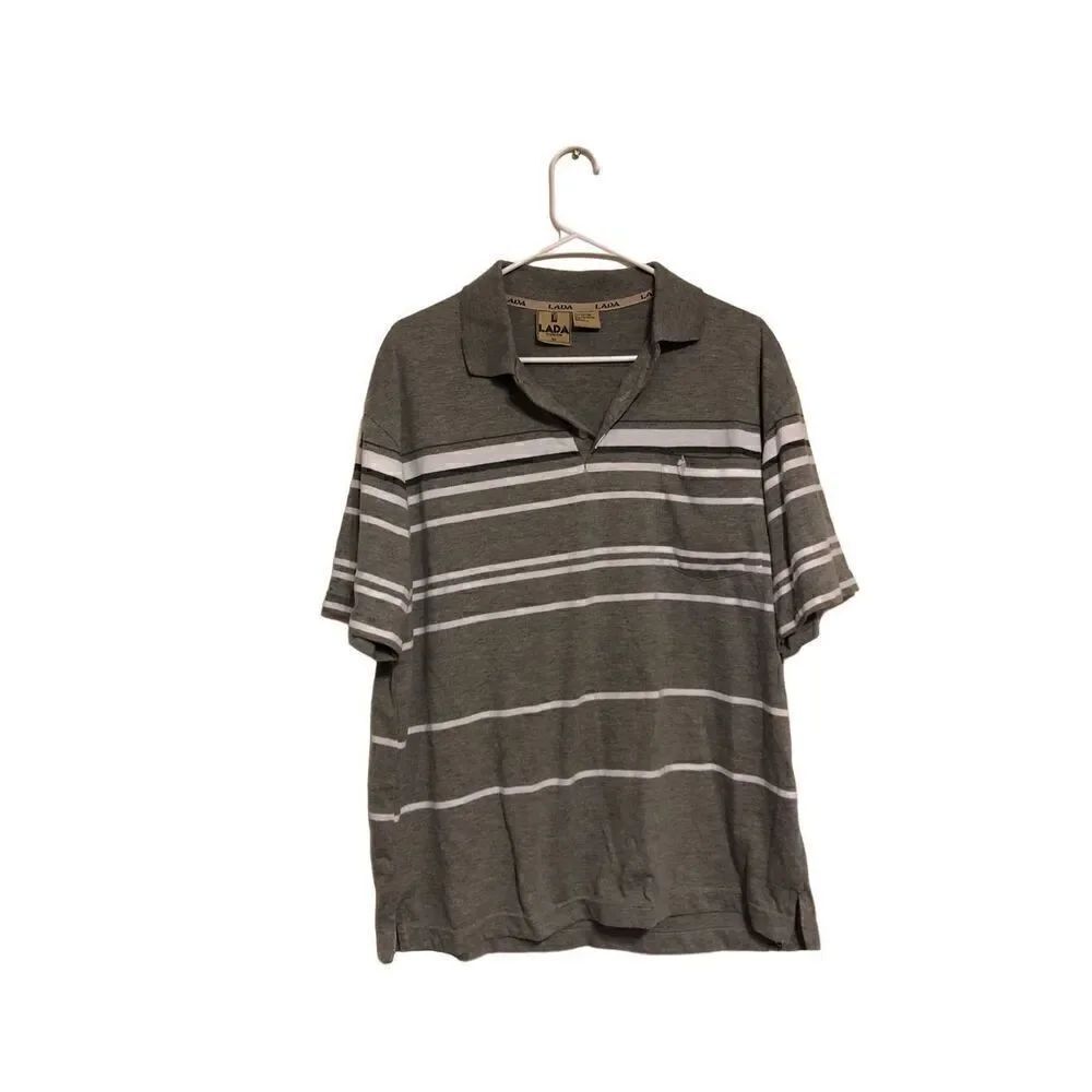 Lada Extra Large (XL) Polo Grey and White